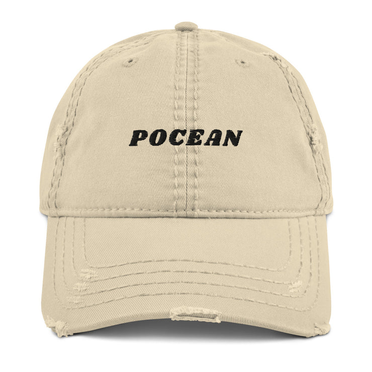 POCEAN Stitched Distressed Dad Hat